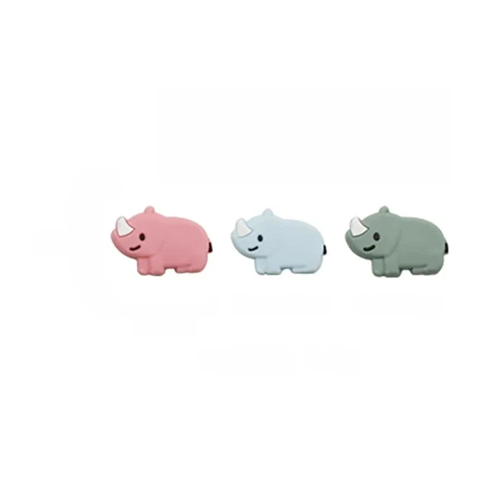 Flatback Rhinoceros Silicone Focal Beads for DIY Keychains Bracelet Pens