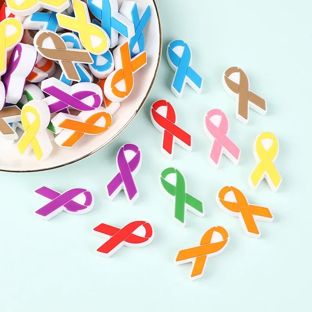 Flatback Ribbon Silicone Focal Beads for DIY Pens Keychains