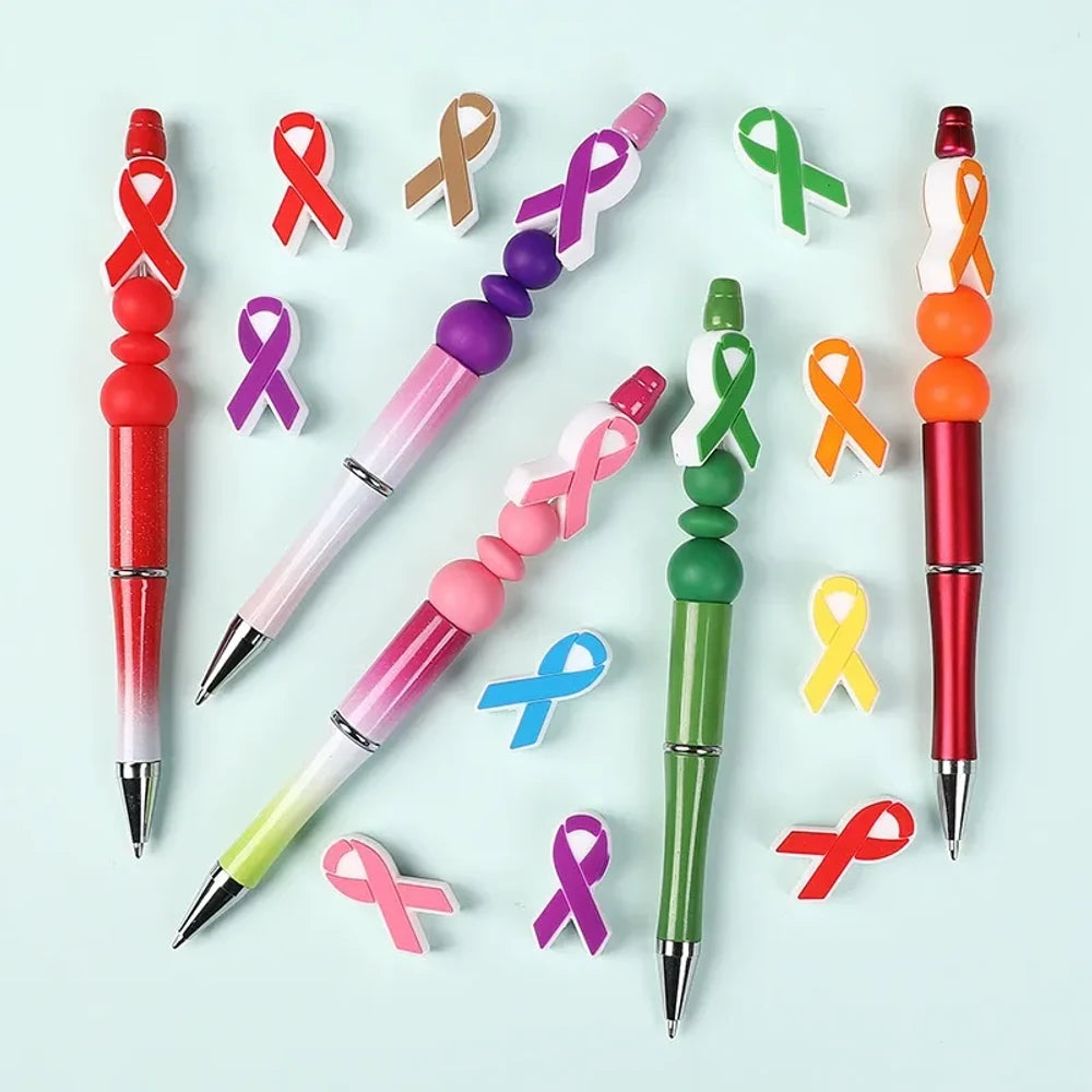 Flatback Ribbon Silicone Focal Beads for DIY Pens Keychains