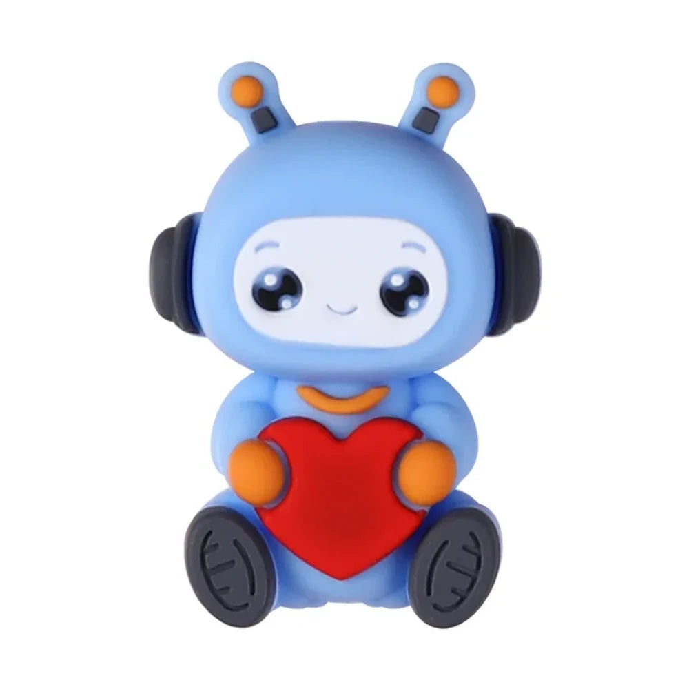 3D Robot Silicone Focal Beads for DIY Pens Keychains