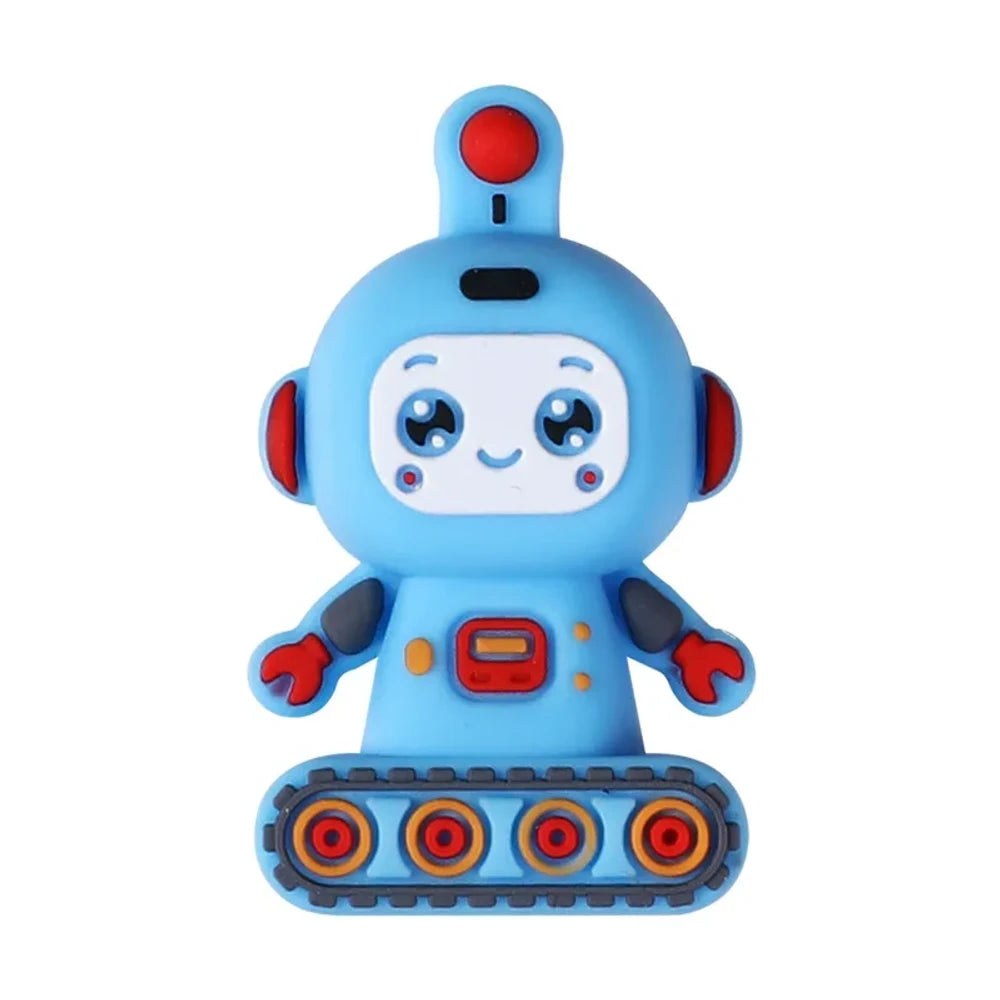 3D Robot Silicone Focal Beads for DIY Pens Keychains