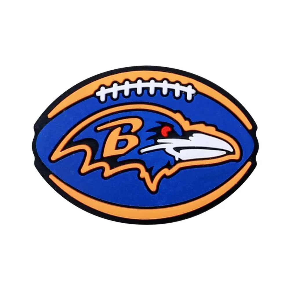 Flatback Rugby Team Logo Silicone Focal Beads for DIY Pens Keychains