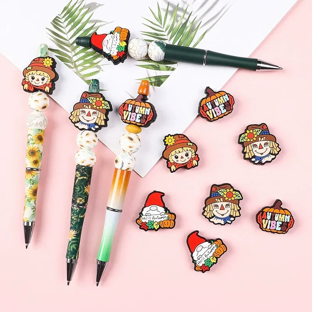 Flatback Scarecrow Silicone Focal Beads for DIY Pens Keychains