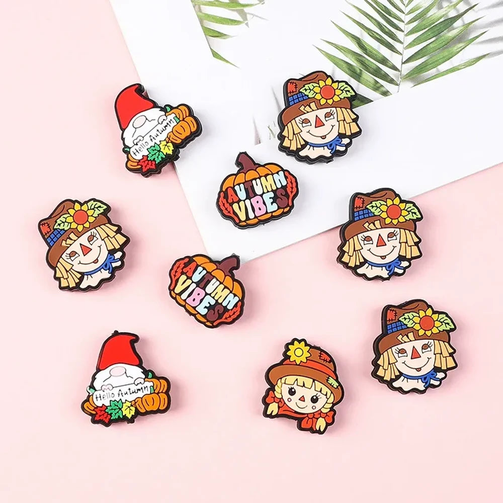 Flatback Scarecrow Silicone Focal Beads for DIY Pens Keychains