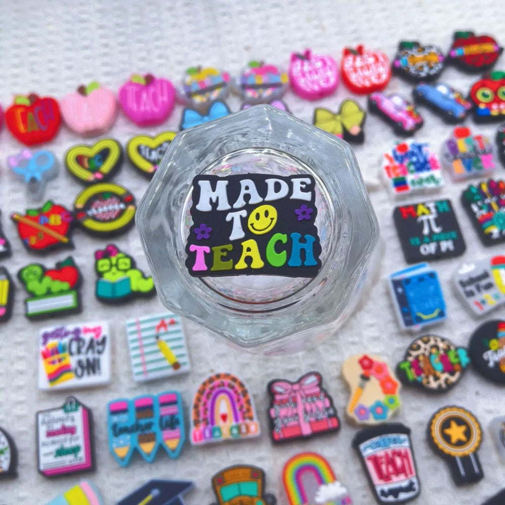 Flatback School Teachers and Students Silicone Focal Beads for DIY Pens Bracelet
