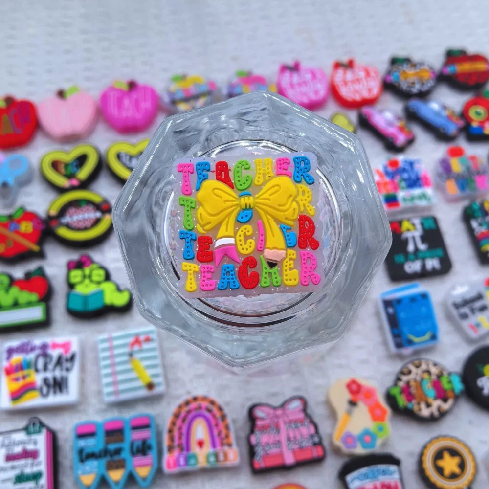 Flatback School Teachers and Students Silicone Focal Beads for DIY Pens Bracelet