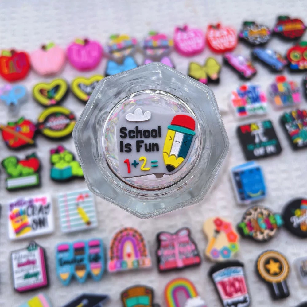 Flatback School Teachers and Students Silicone Focal Beads for DIY Pens Bracelet