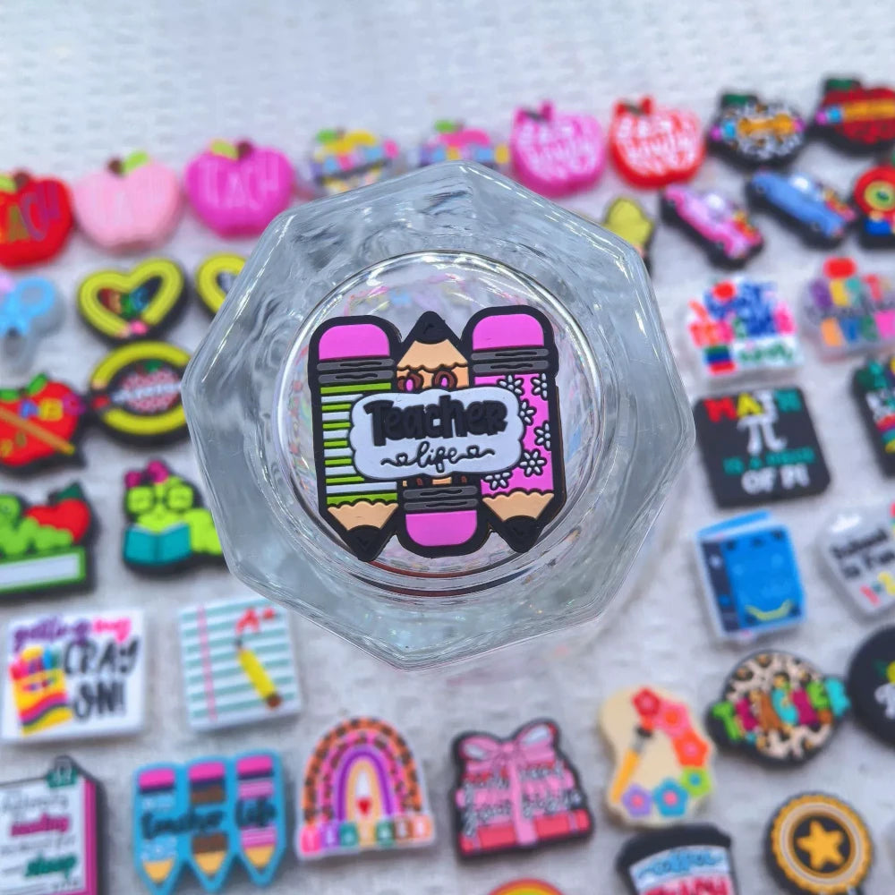 Flatback School Teachers and Students Silicone Focal Beads for DIY Pens Bracelet