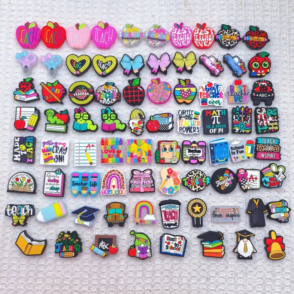 Flatback School Teachers and Students Silicone Focal Beads for DIY Pens Bracelet