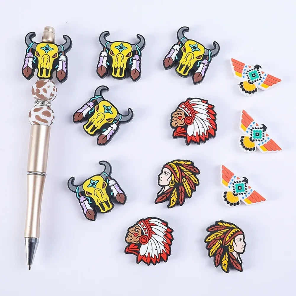 Flatback Silicone Focal Beads for DIY Pens Keychains