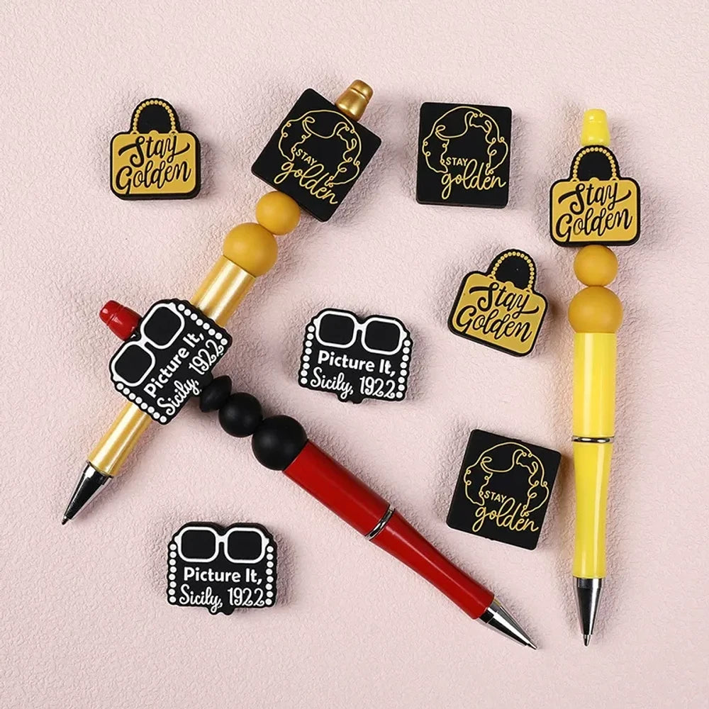 Flatback Silicone Focal Beads for DIY Pens Keychains