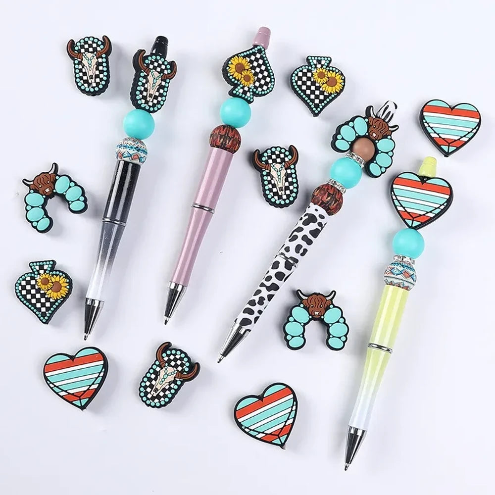 Flatback Silicone Focal Beads for DIY Pens Keychains