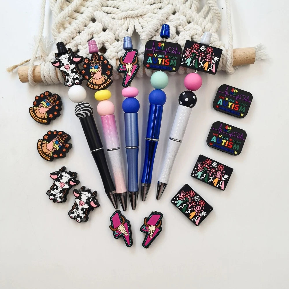 Flatback Silicone Focal Beads for DIY Pens Keychains Bracelet