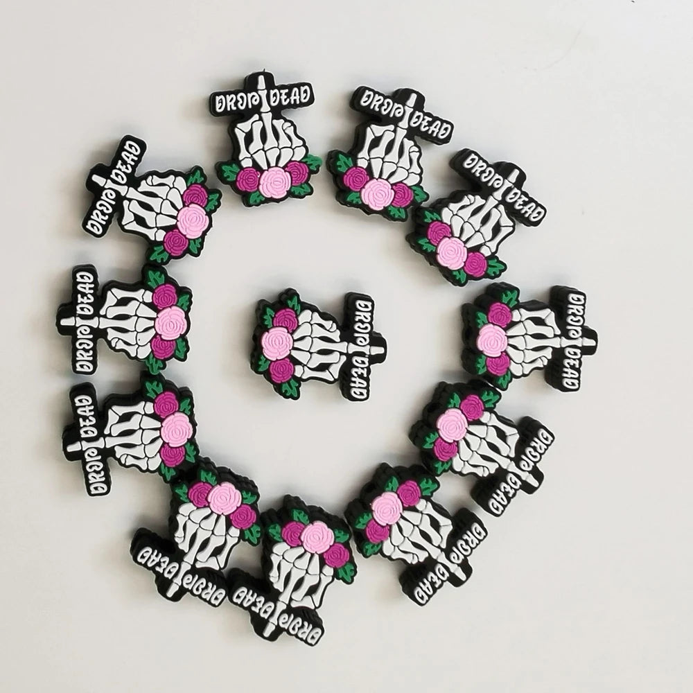 Flatback Skeleton Hand Silicone Focal Beads for DIY Pens Keychains Bracelet