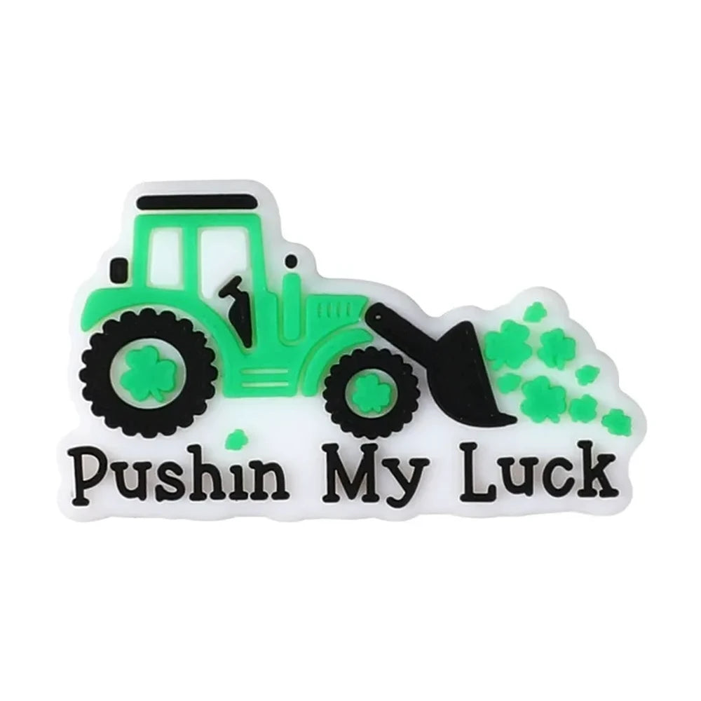 Flatback St. Patrick's Day Silicone Focal Beads for DIY Pens Keychains