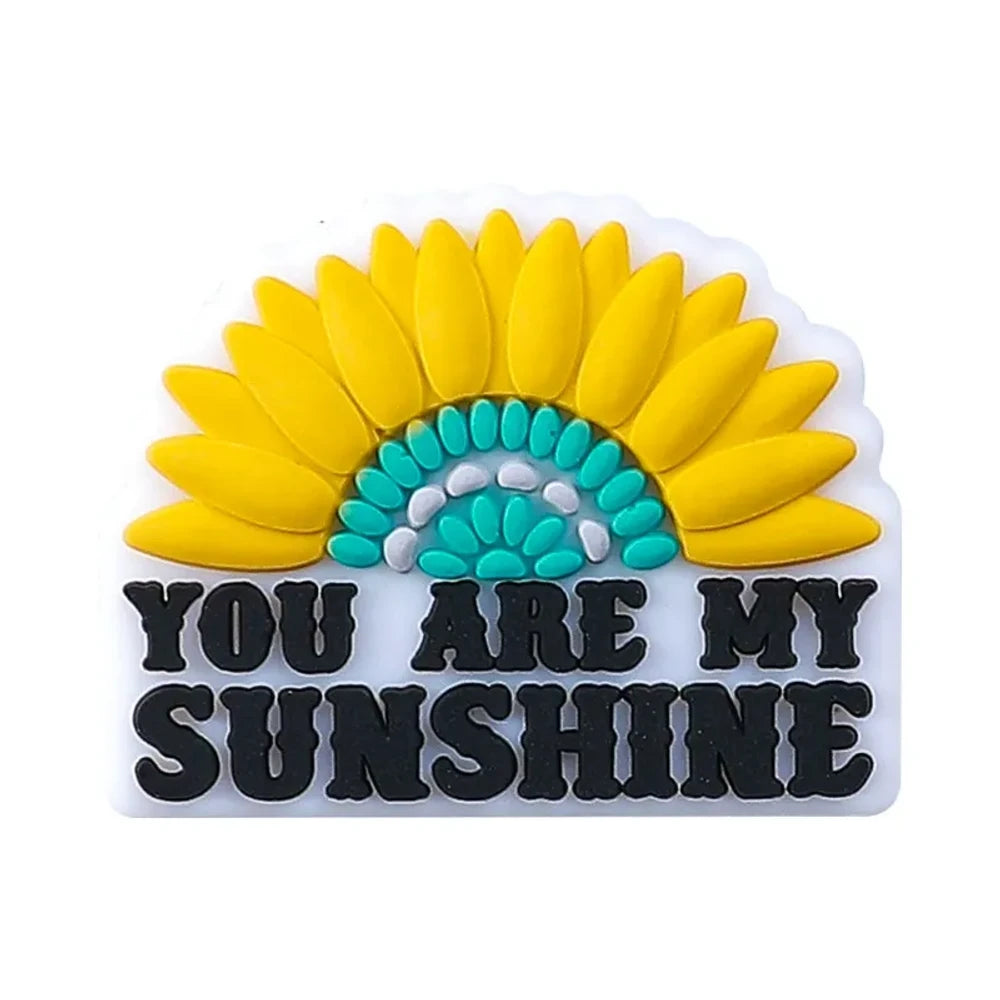 Flatback Sunflower Silicone Focal Beads for DIY Pens Keychains