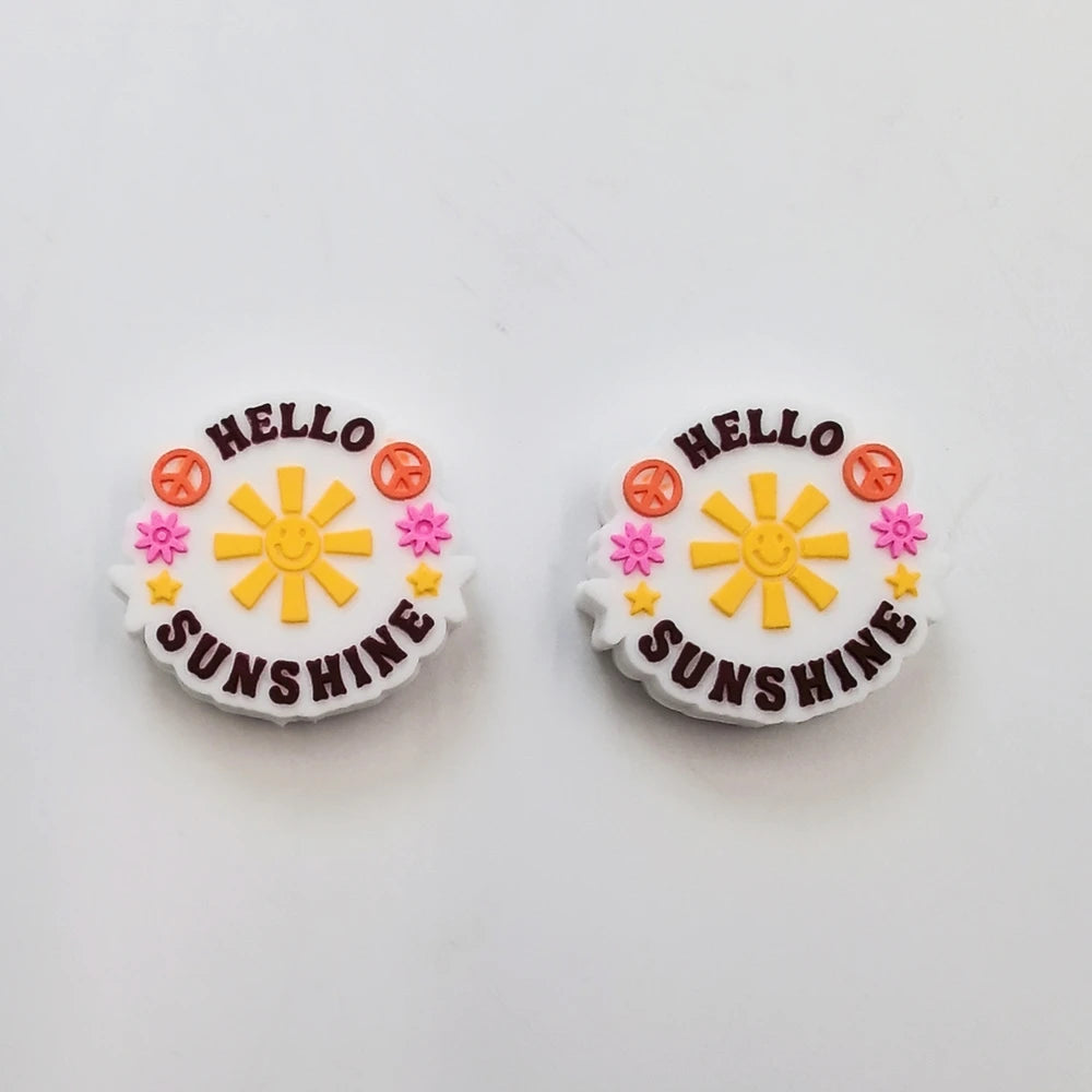 Flatback Sunshine Silicone Focal Beads for DIY Keychains Bracelet Pens