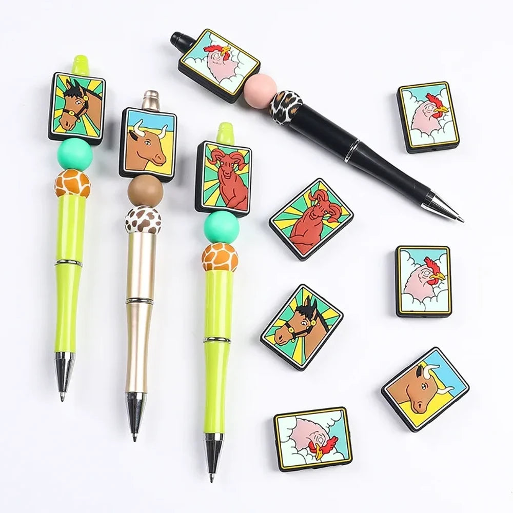 Flatback Tarot Card Silicone Focal Beads for DIY Pens Keychains