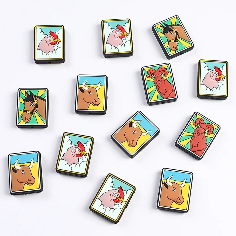 Flatback Tarot Card Silicone Focal Beads for DIY Pens Keychains