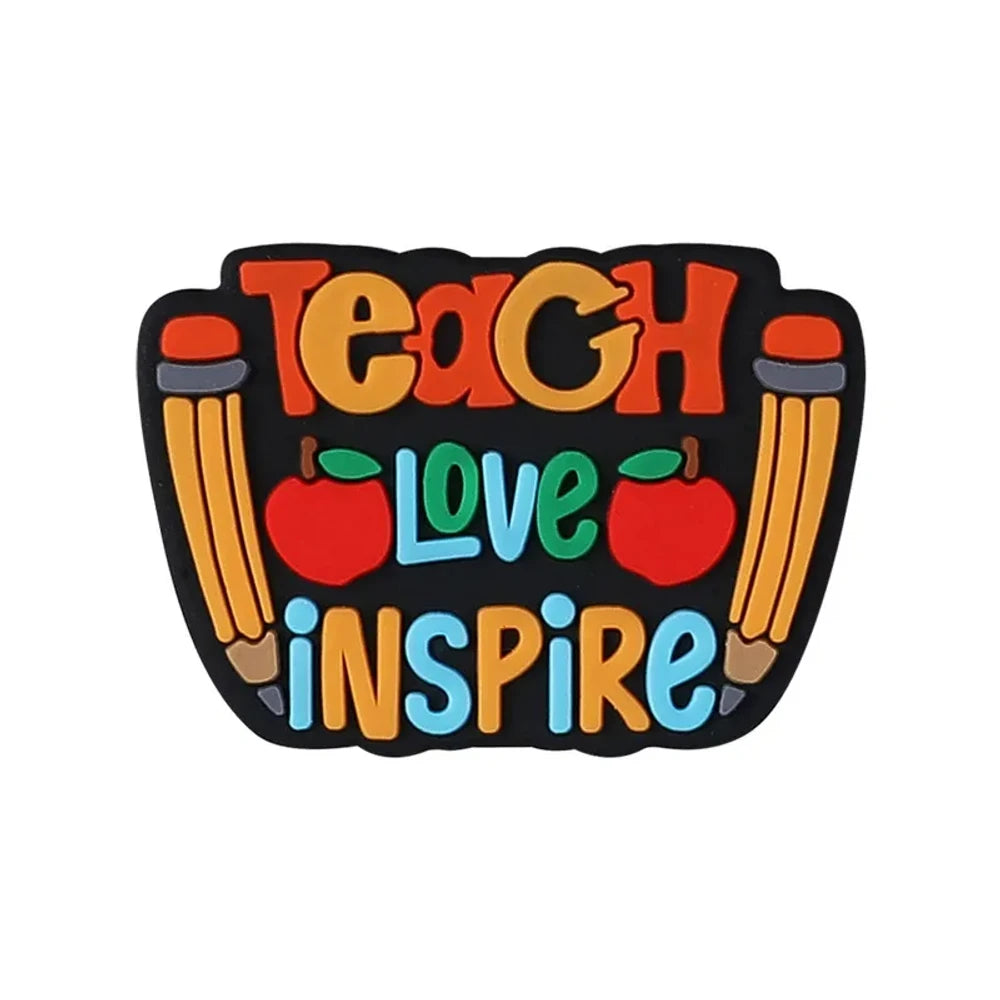 Flatback Teacher Series Silicone Focal Beads for DIY Pens Keychains