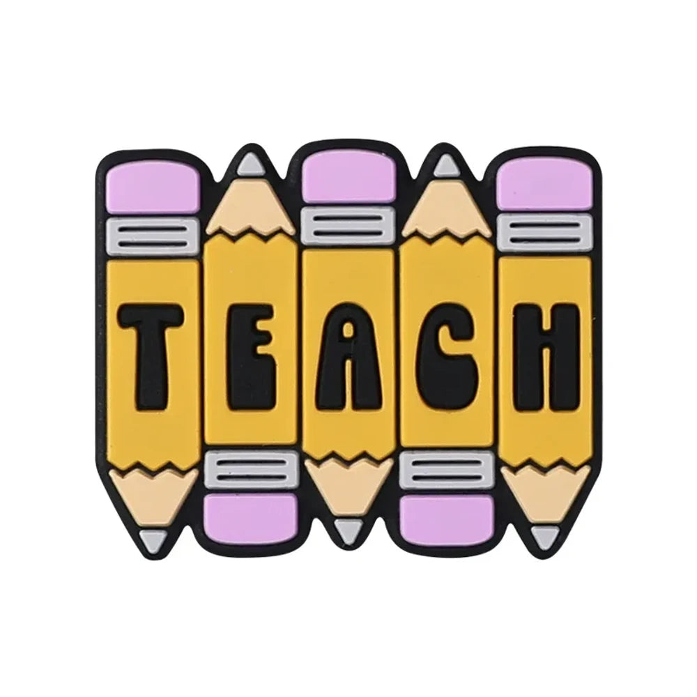 Flatback Teacher Series Silicone Focal Beads for DIY Pens Keychains