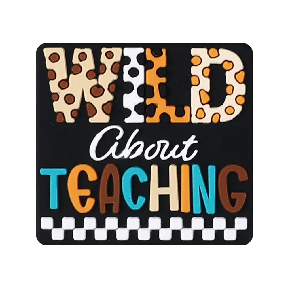 Flatback Teacher Series Silicone Focal Beads for DIY Pens Keychains