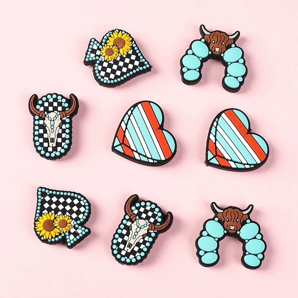 Flatback Turquoise Silicone Focal Beads for DIY Pens Keychains