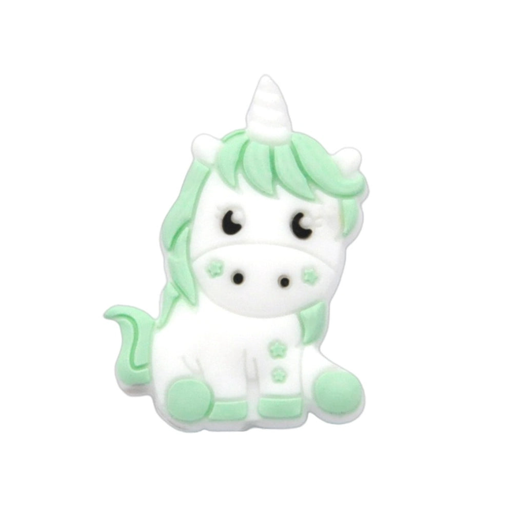 Flatback Unicorn Silicone Focal Bead | Beadable Pens Keychains Badge