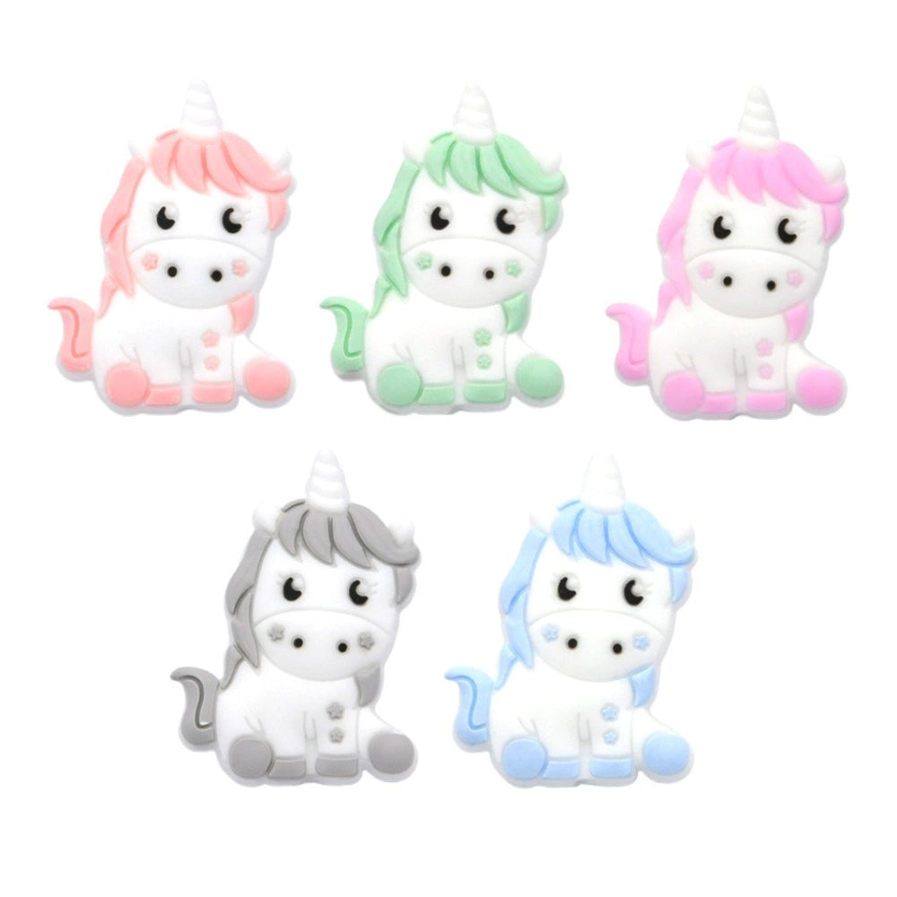Flatback Unicorn Silicone Focal Bead | Beadable Pens Keychains Badge