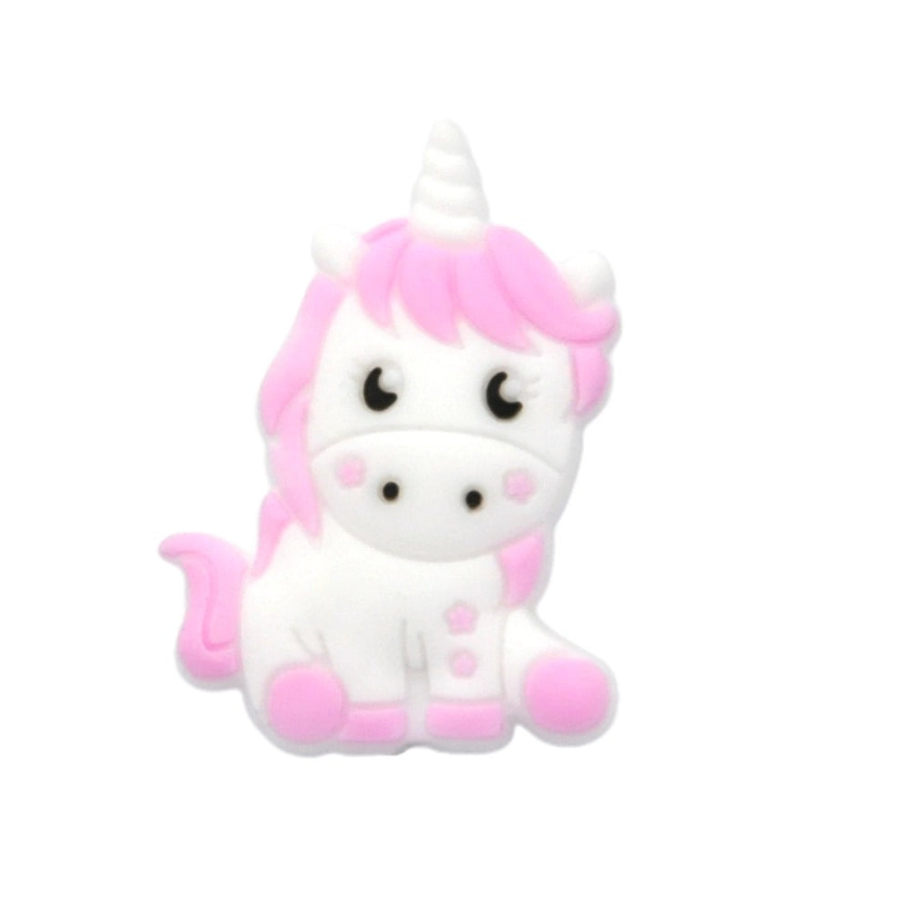Flatback Unicorn Silicone Focal Bead | Beadable Pens Keychains Badge