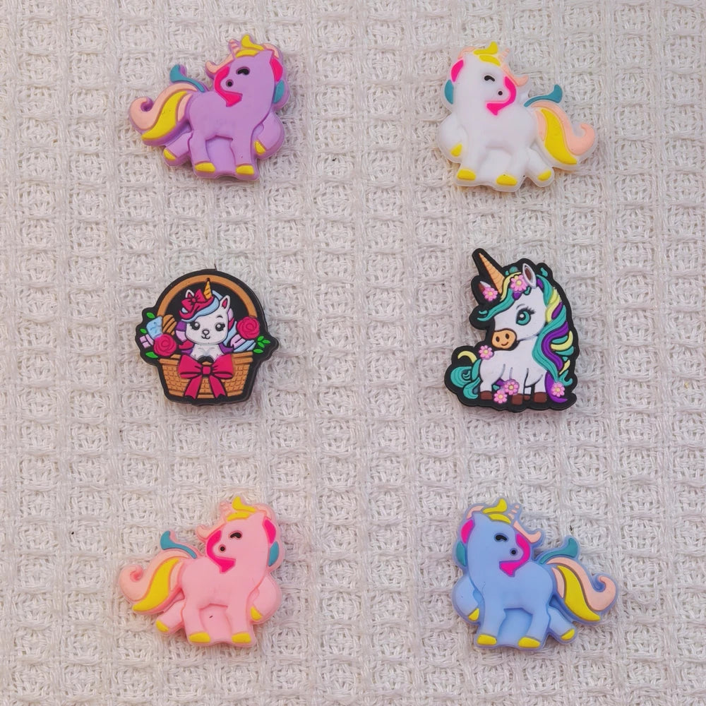 Flatback Unicorn Silicone Focal Beads for DIY Pens Bracelet Keychains