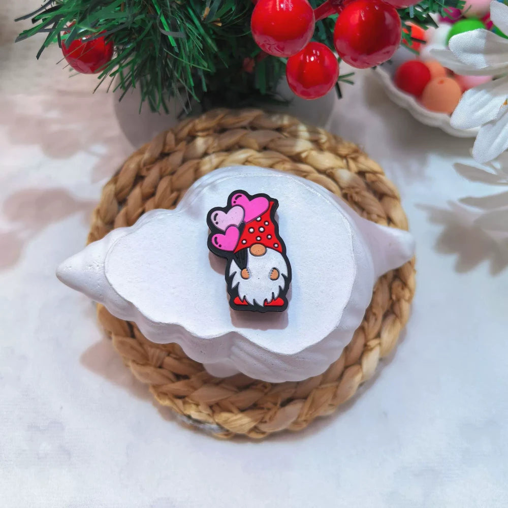 Flatback Valentine's Day Series Silicone Focal Beads for DIY Pens Bracelet Keychains