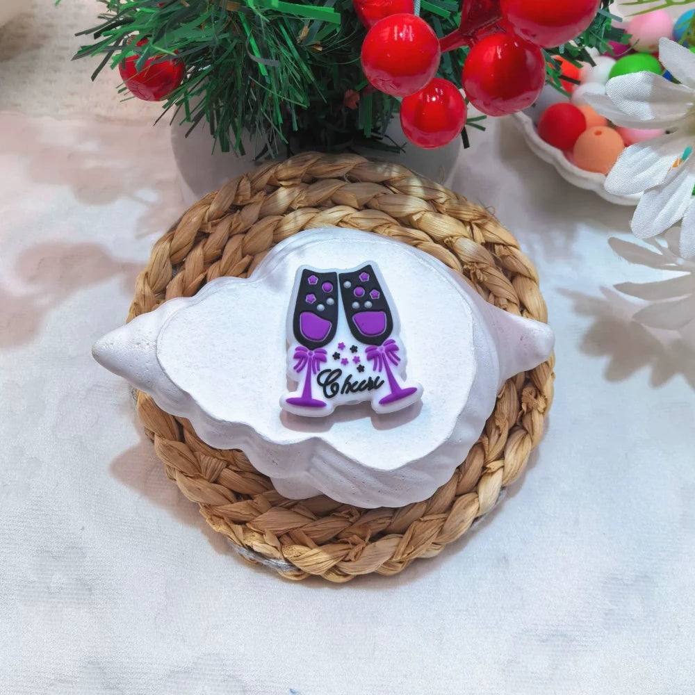 Flatback Valentine's Day Series Silicone Focal Beads for DIY Pens Bracelet Keychains