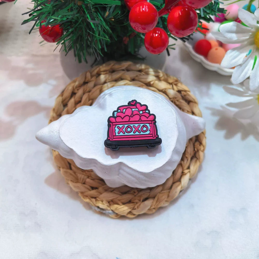 Flatback Valentine's Day Series Silicone Focal Beads for DIY Pens Bracelet Keychains