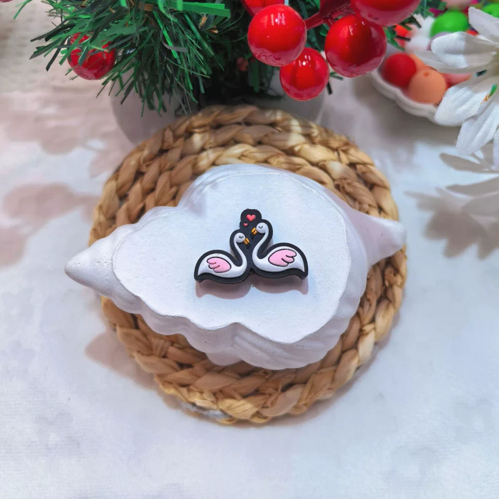 Flatback Valentine's Day Series Silicone Focal Beads for DIY Pens Bracelet Keychains