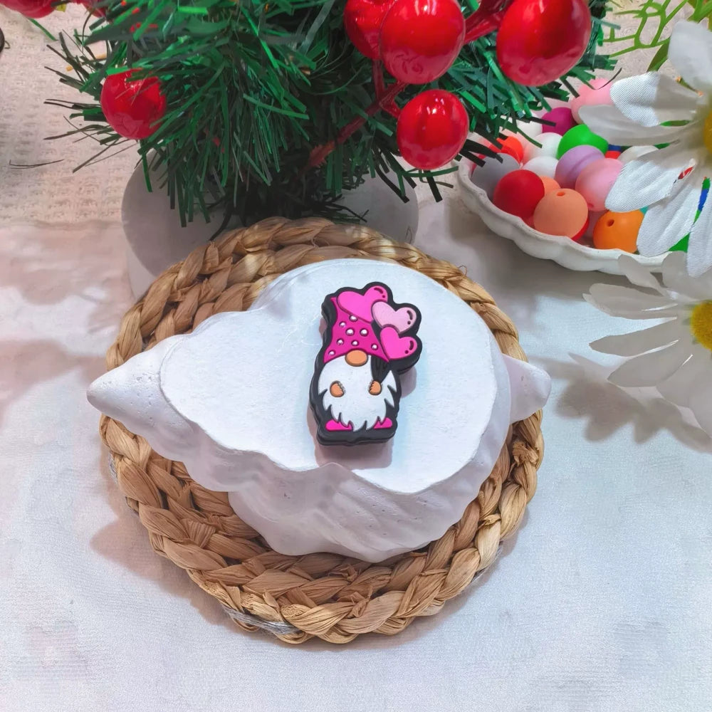 Flatback Valentine's Day Series Silicone Focal Beads for DIY Pens Bracelet Keychains