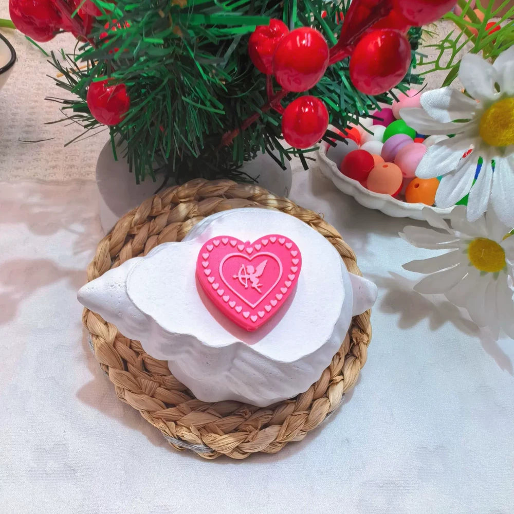 Flatback Valentine's Day Series Silicone Focal Beads for DIY Pens Bracelet Keychains