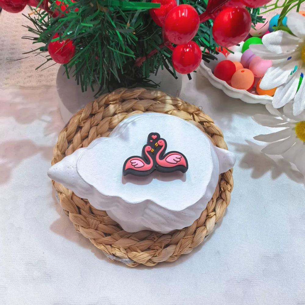 Flatback Valentine's Day Series Silicone Focal Beads for DIY Pens Bracelet Keychains