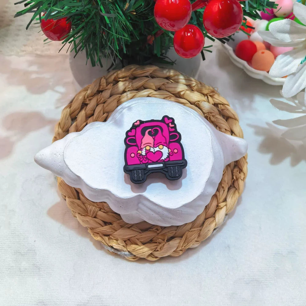 Flatback Valentine's Day Series Silicone Focal Beads for DIY Pens Bracelet Keychains