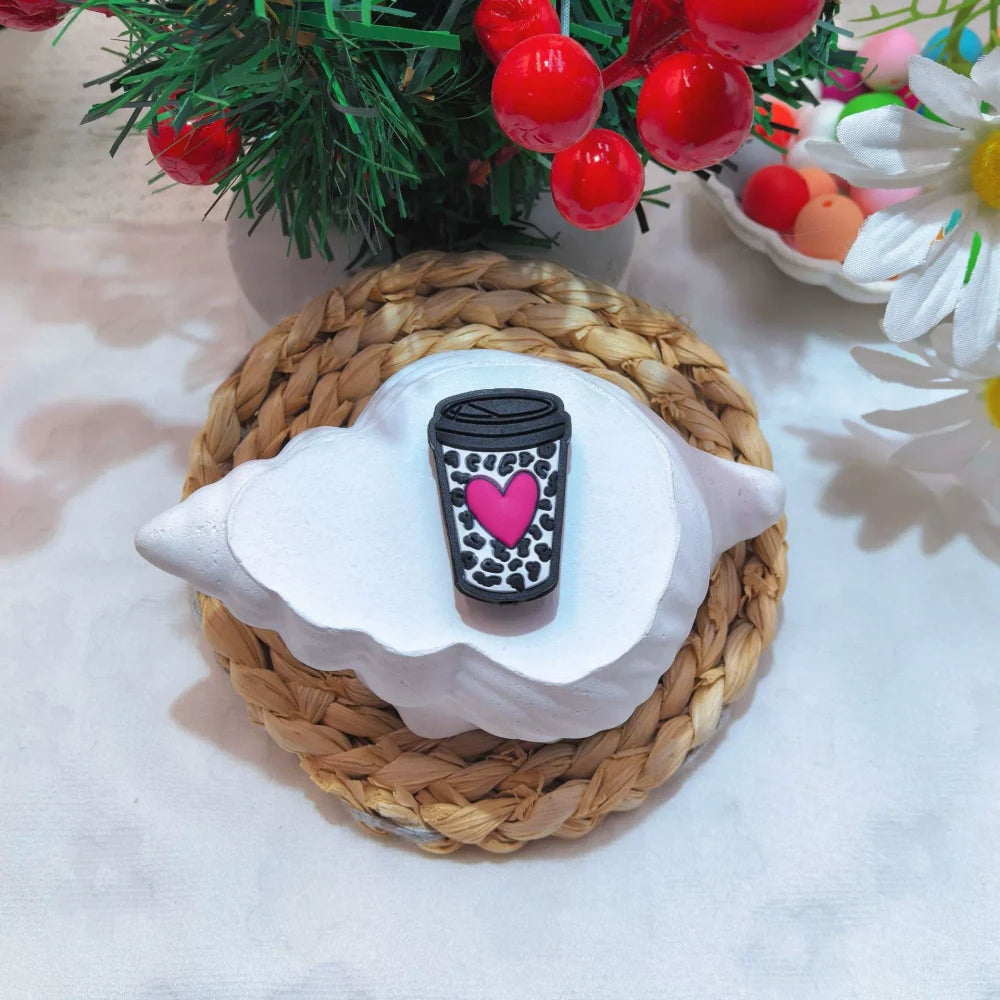 Flatback Valentine's Day Series Silicone Focal Beads for DIY Pens Bracelet Keychains