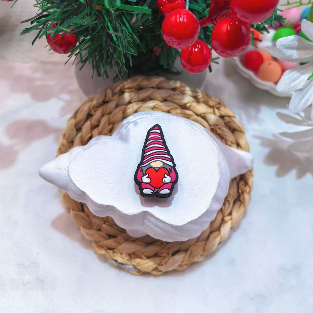 Flatback Valentine's Day Series Silicone Focal Beads for DIY Pens Bracelet Keychains