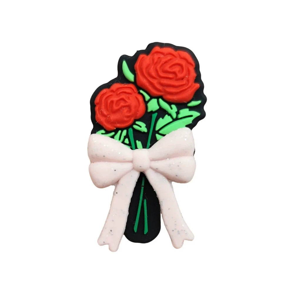 Flatback Valentine's Day Silicone Focal Beads for DIY Keychains Bracelet Pens