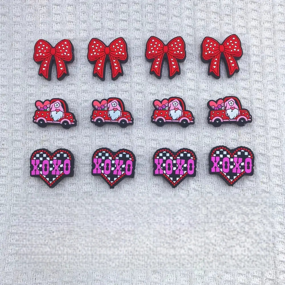 Flatback Valentine's Day Silicone Focal Beads for DIY Pens Bracelet