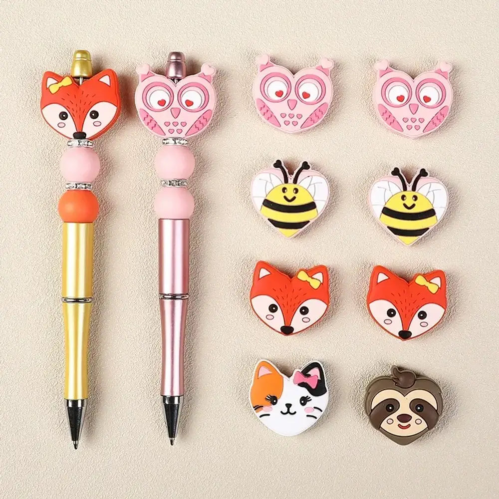 Flatback Valentine's Day Silicone Focal Beads for DIY Pens Keychains