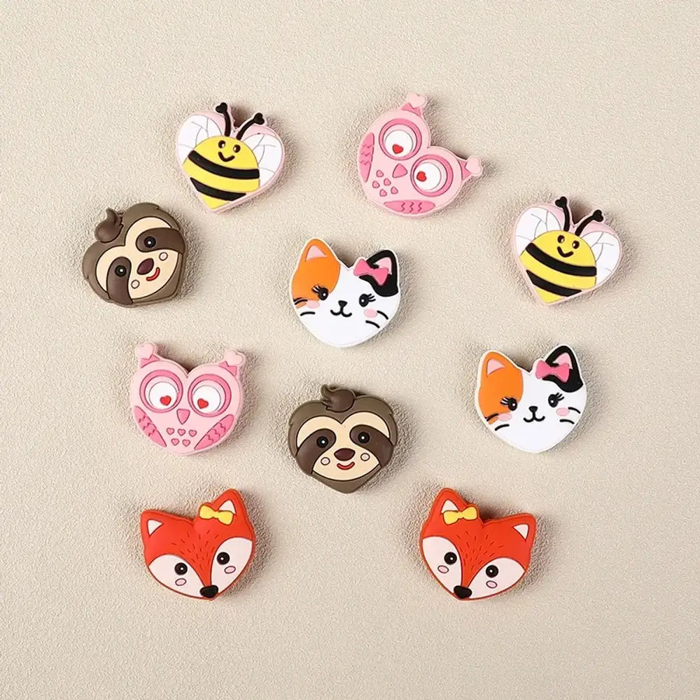 Flatback Valentine's Day Silicone Focal Beads for DIY Pens Keychains