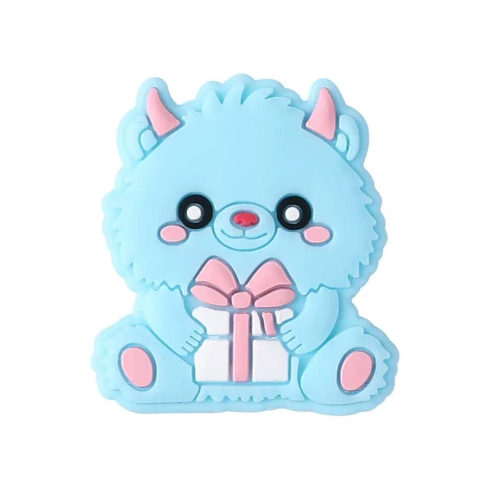 Flatback Valentine's Day Silicone Focal Beads for DIY Pens Keychains