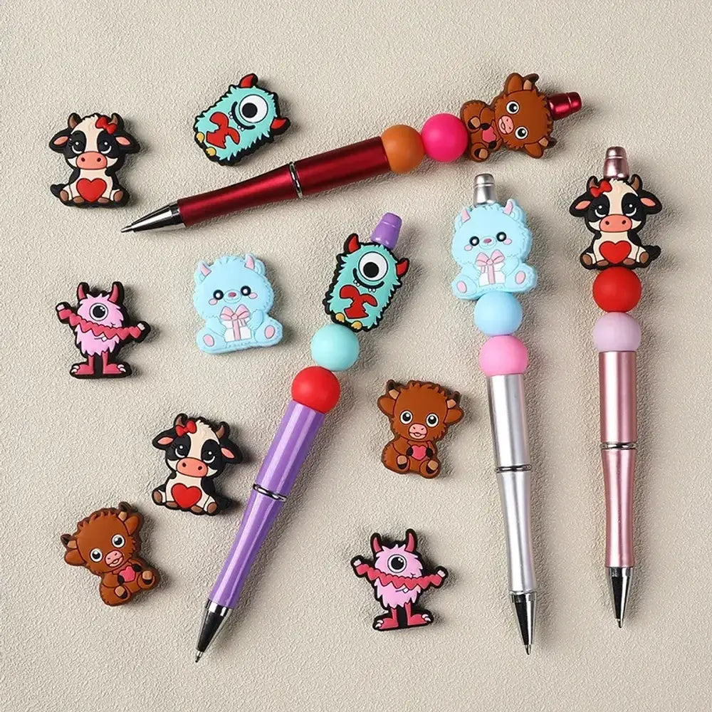 Flatback Valentine's Day Silicone Focal Beads for DIY Pens Keychains