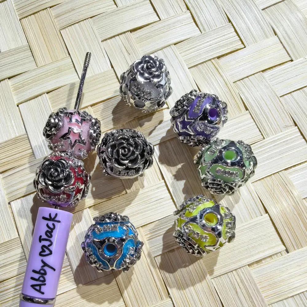 Flower and Star Rhinestone Chain Acrylic DIY Fancy Beads