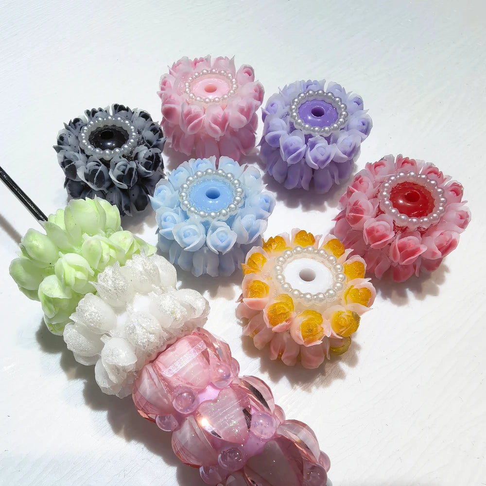 Flower Pearls Loop Acrylic DIY Fancy Beads-Random Mixed