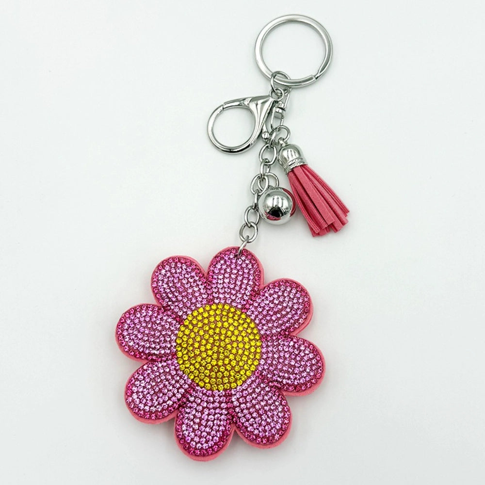 Flower Rhinestone Keychain for DIY